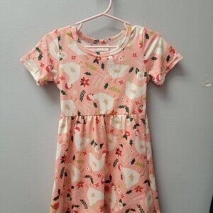 Chicken Merry Clucking Christmas Dress 4T